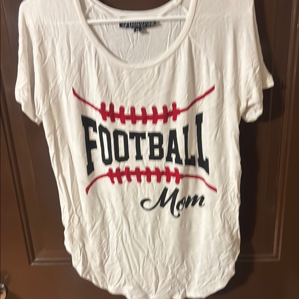 White 'Football Mom' Graphic T-Shirt